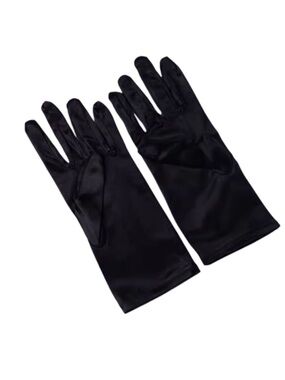 Black Satin Formal Gloves
